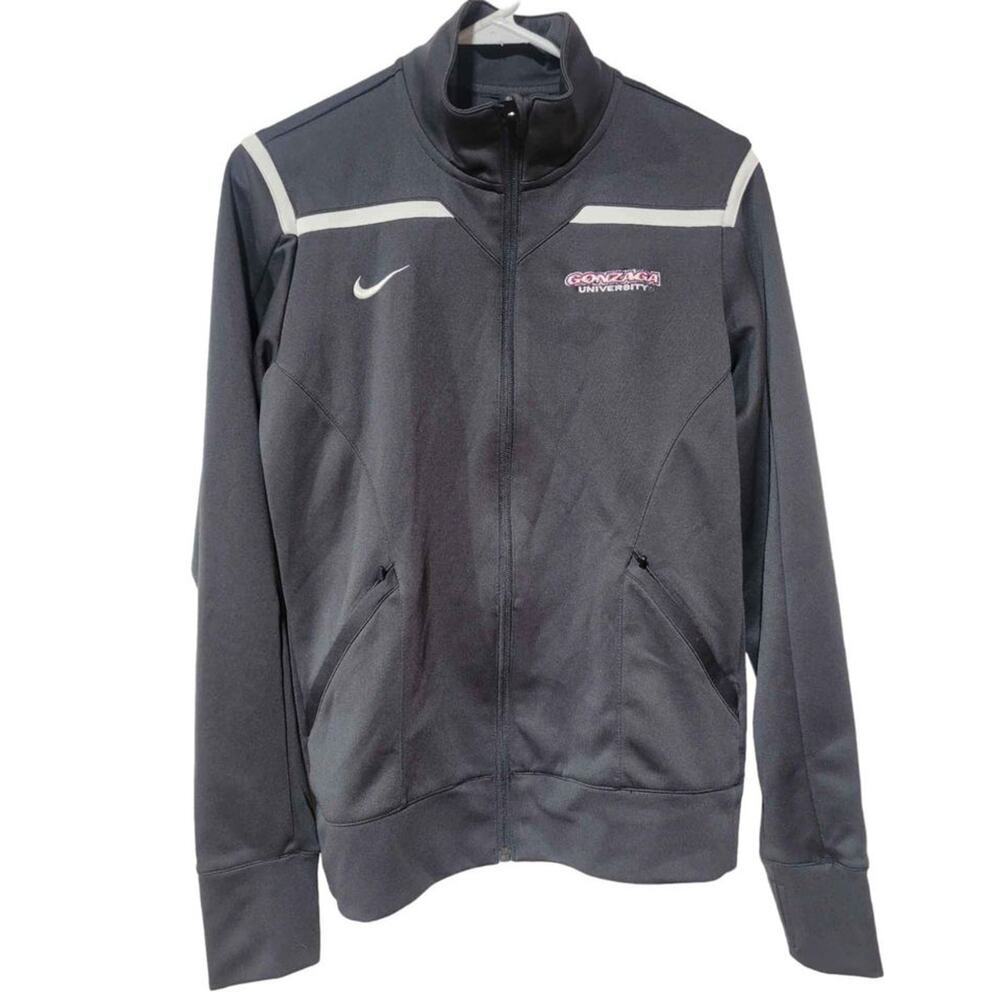 Gonzaga University Nike Dri-Fit Track Jacket Size Small Black With White Trim